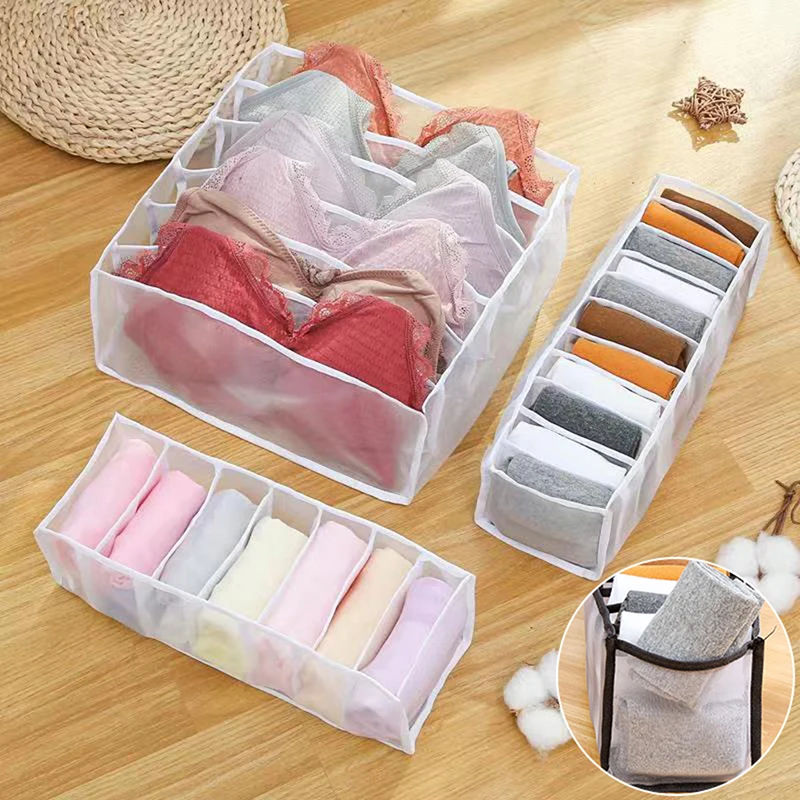 Folding Closet Organizer Panties And Socks Storage Boxes Wardrobe Clothes Underwear Organizer Drawers Clothes Separator Boxes