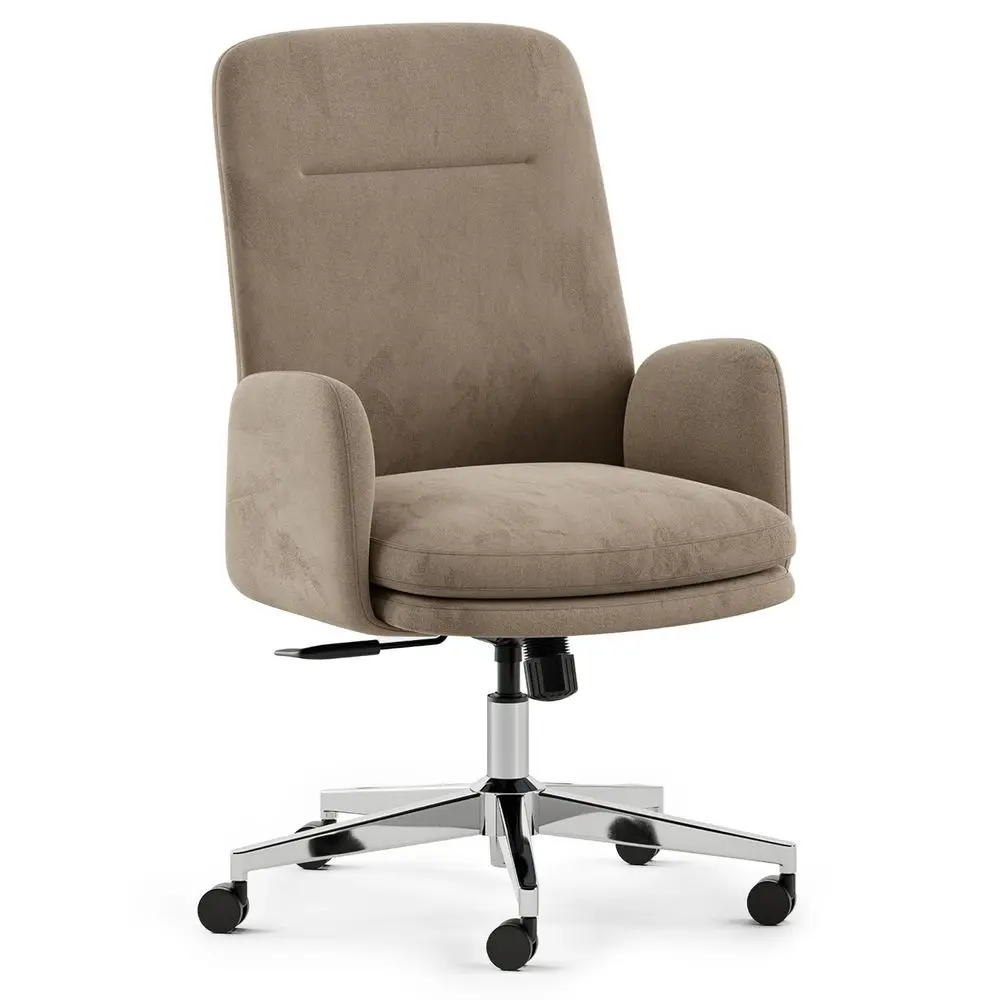 

Softside Mid Century Modern Office Chair, Velvet Fabric Removable Arms with Luxury CloudLike Comfort Adjustable Height Integrat