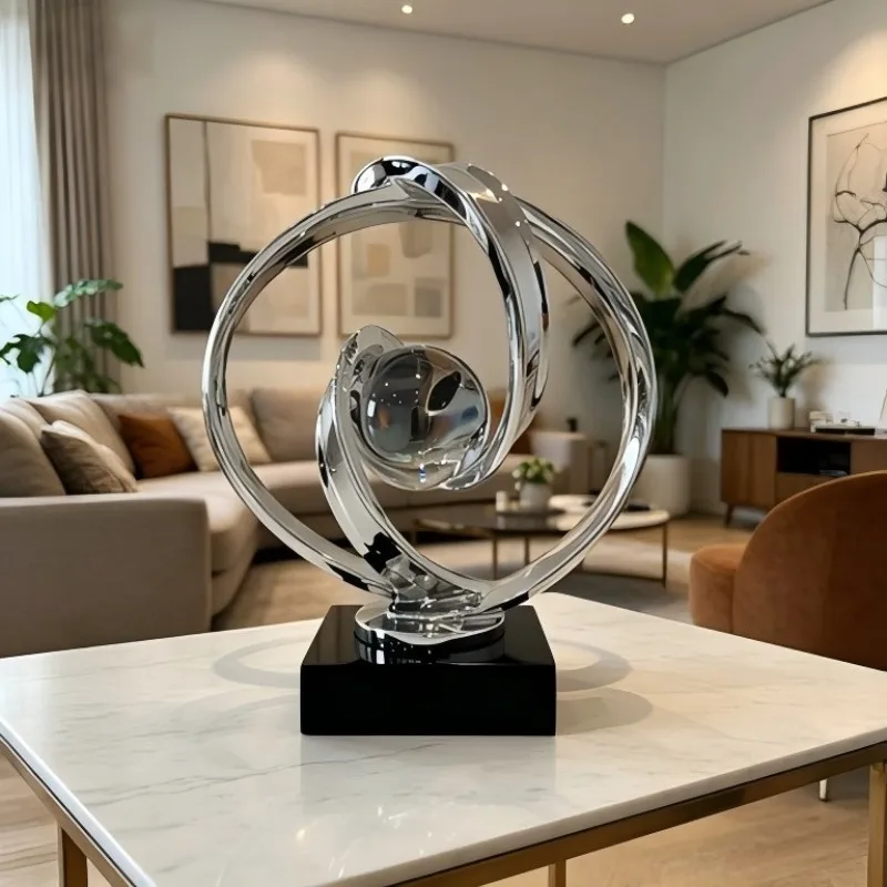 Modern Creative Abstract Art Home Decor Feng Shui Ornaments Statue Living Room Wine Rack,Office Desktop Decoration Luxury Gift