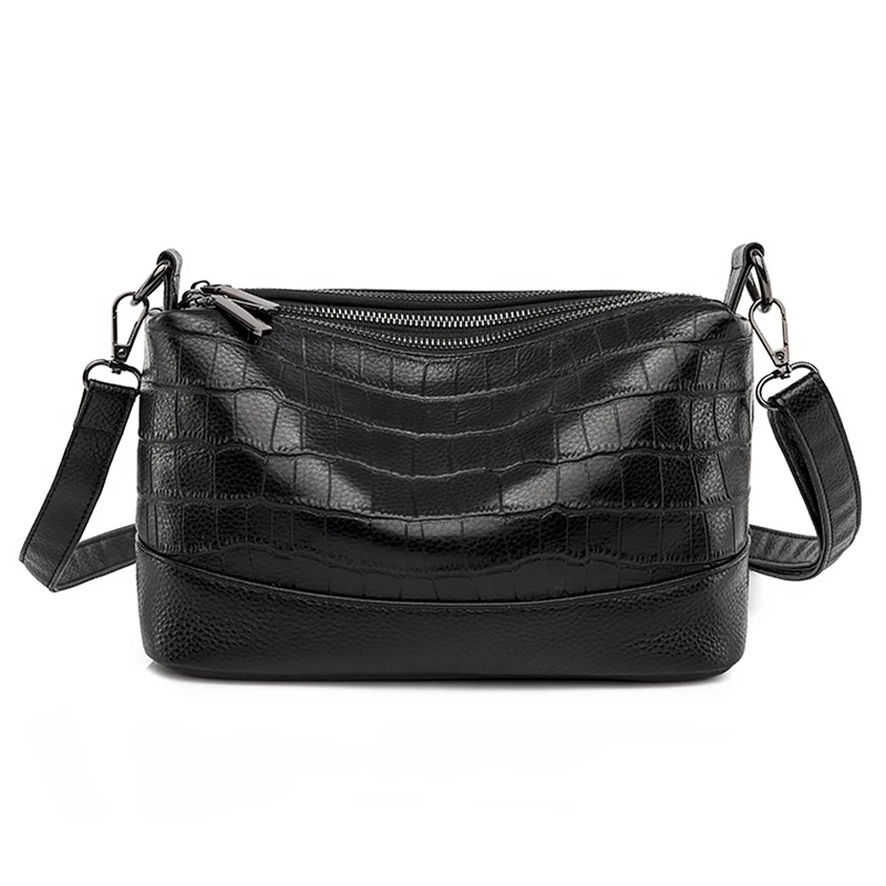 Three Layer Opening Shoulder Bags 100% Genuine Leather Handbags Women Bags Designer High Quality Crossbody Bags for Women Bolsa