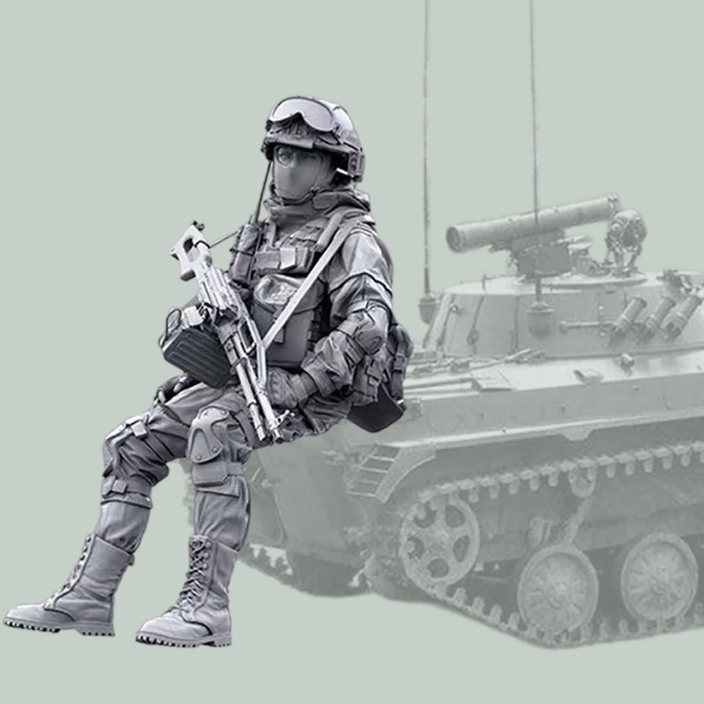 

Фигурка из смолы 1/35: Российский солдат современных спецназов, высококачественная несобранная серая модель для самостоятельной сборки, коллекционная военная модель, подарок