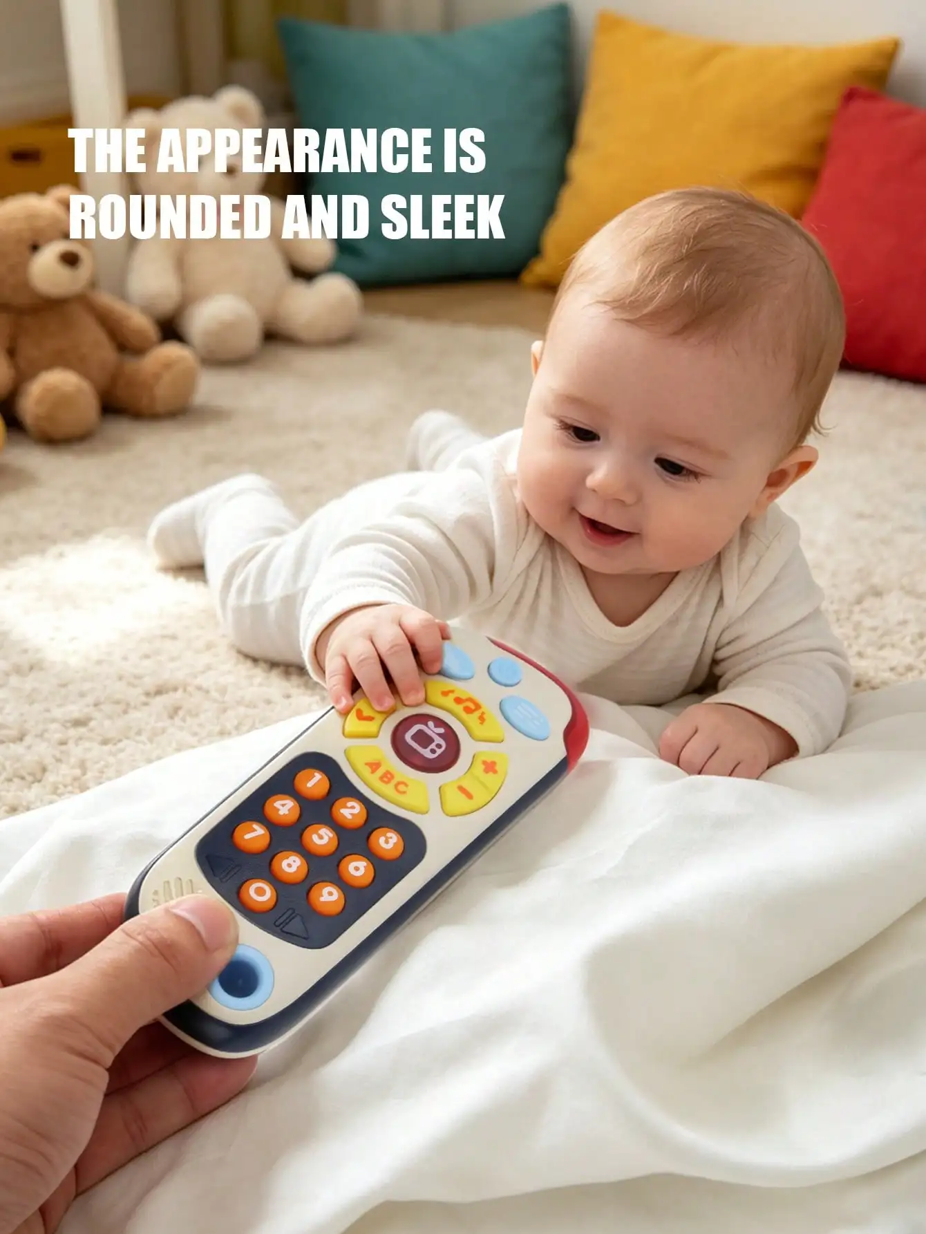 1Pcs Baby Tv Remote Control Toy with Light & Musical Sound, Multifunctional Early Educational Number Learning Pretend Play Toy view 3