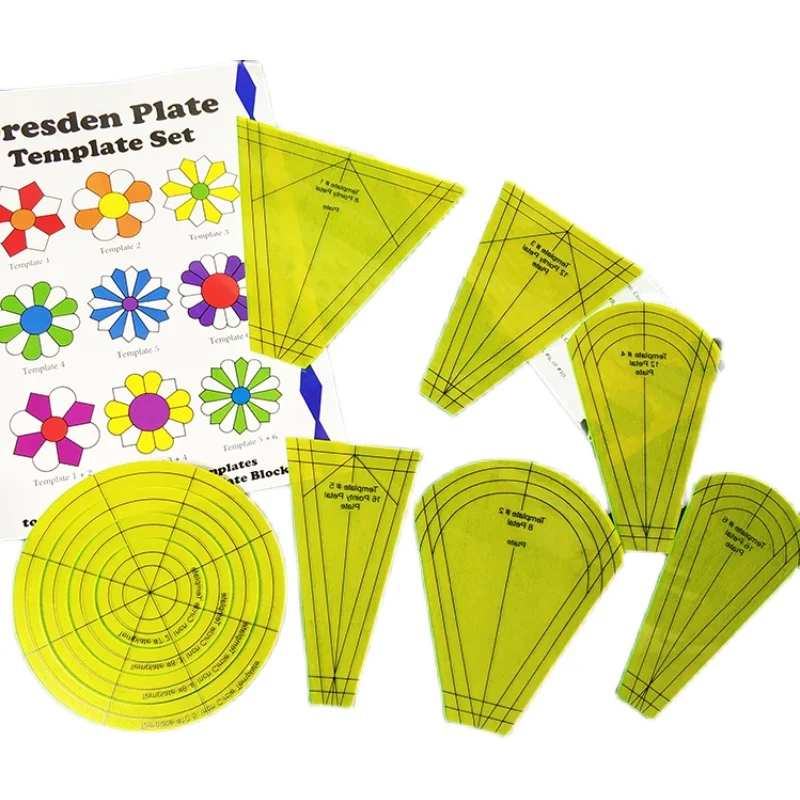 10-piece special-shaped sewing patchwork ruler Acrylic ruler dresden plate template set multi-function stencil