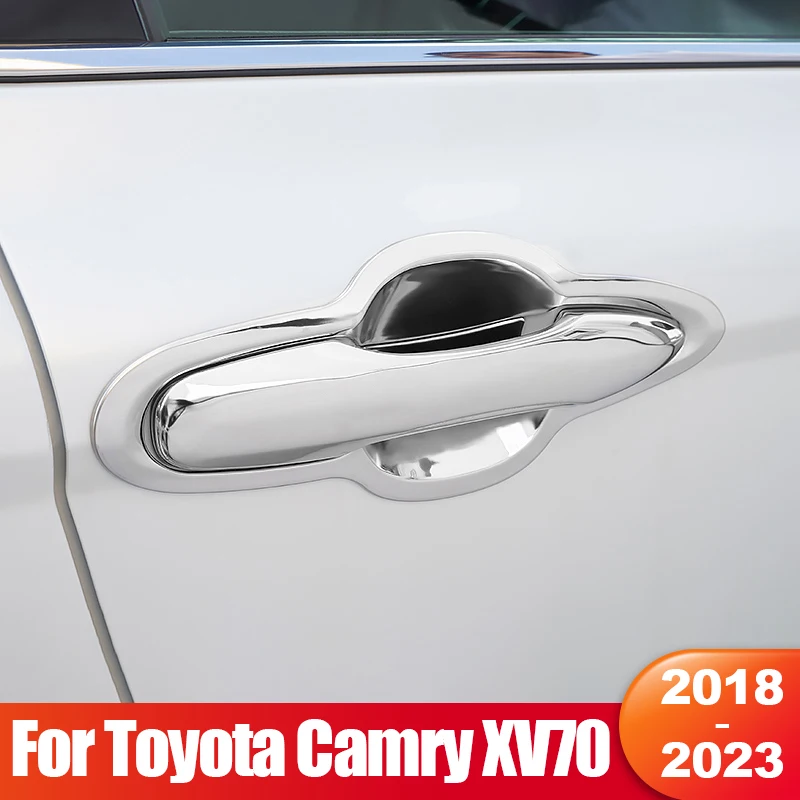 

For Toyota Camry 70 XV70 2018 2019 2020 2021 2022 2023 Hybrid Car Door Handle Outer Bowl Cover Trim Stainless Steel Accessories