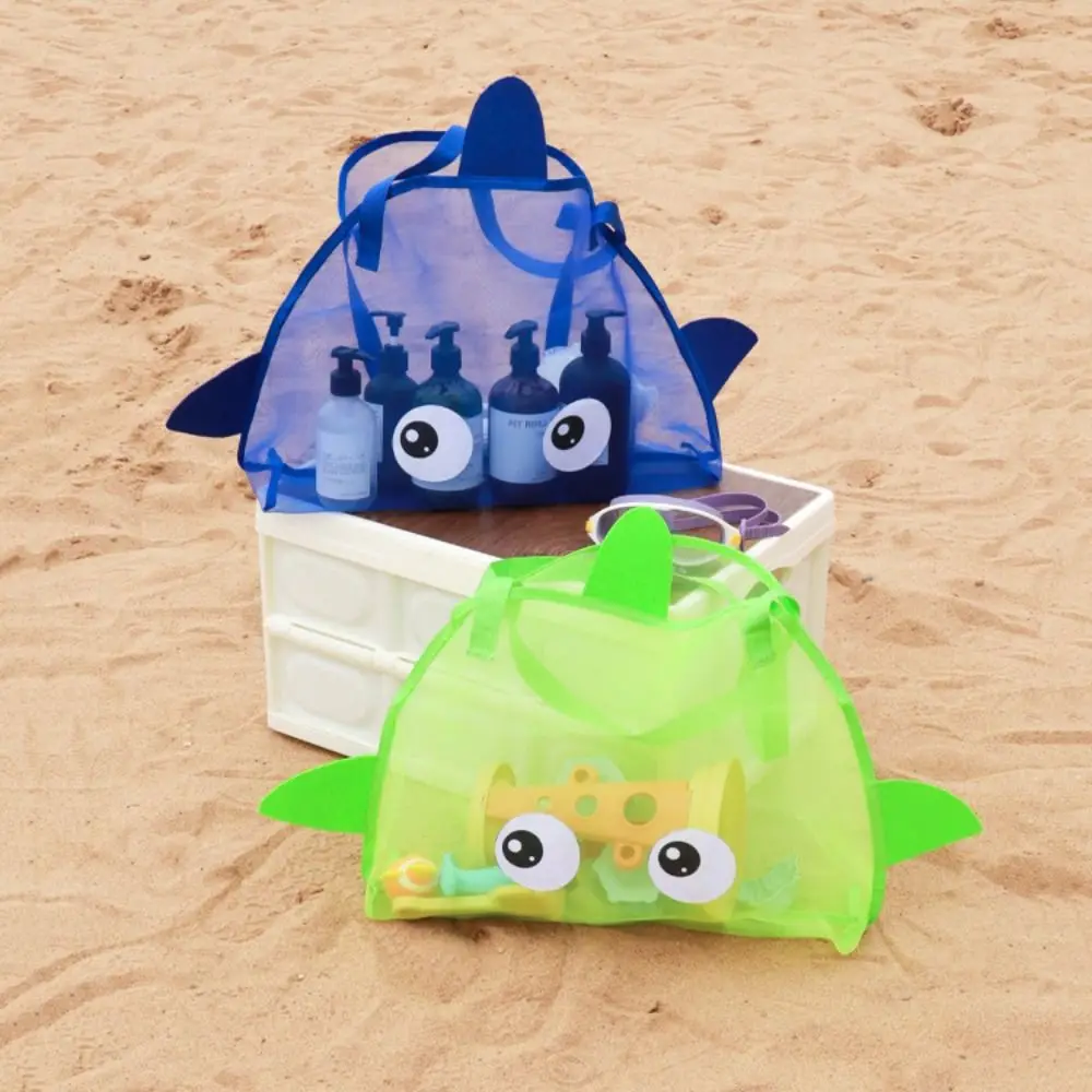 Large Capacity Summer Beach Bag Cartoon Mesh Handheld Toy Storage Bag Portable Lightweight Swim Toiletry Bag
