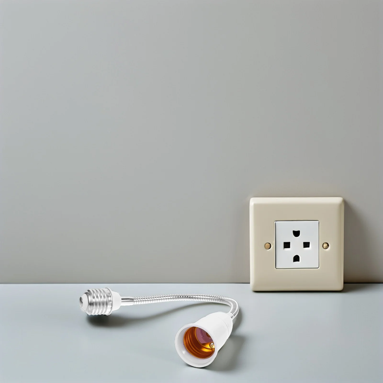 

2pcs E27 To E27 Lamp Converter Flexible Gooseneck Bulb Adapter For Led Lights Universal Socket Extender Recessed Lighting