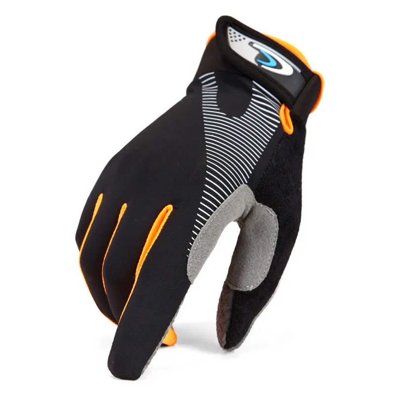 

Full Finger Nonslip Cycling Gloves Size L Black Orange Breathable Wear Resistant Mountain Bike Riding Gloves for Outdoor Sports