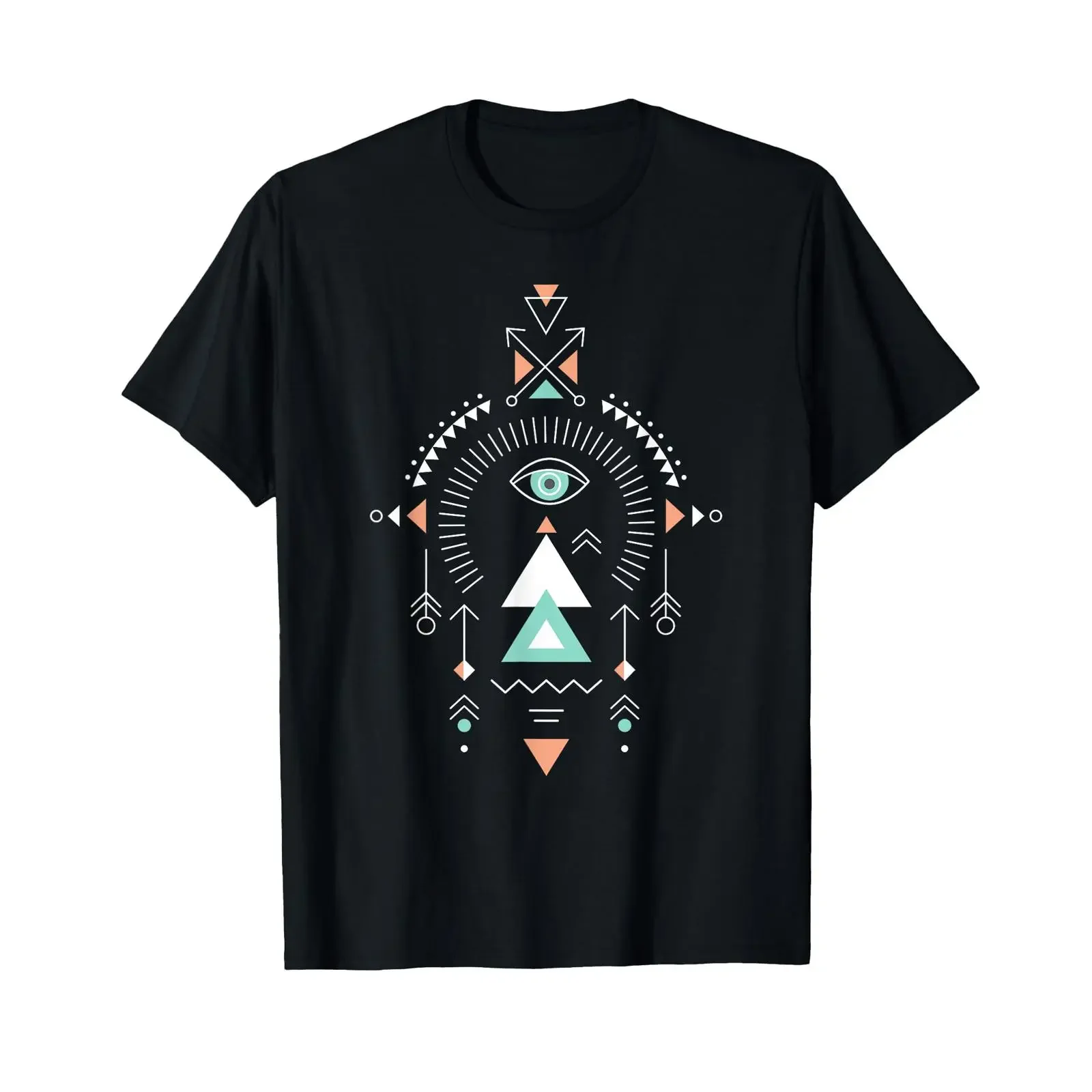 Sacred Geometry Aztec Pattern Unique Cute T Shirt  vintage Washed Casual Slightly fashion homme streetwear graphic Soft