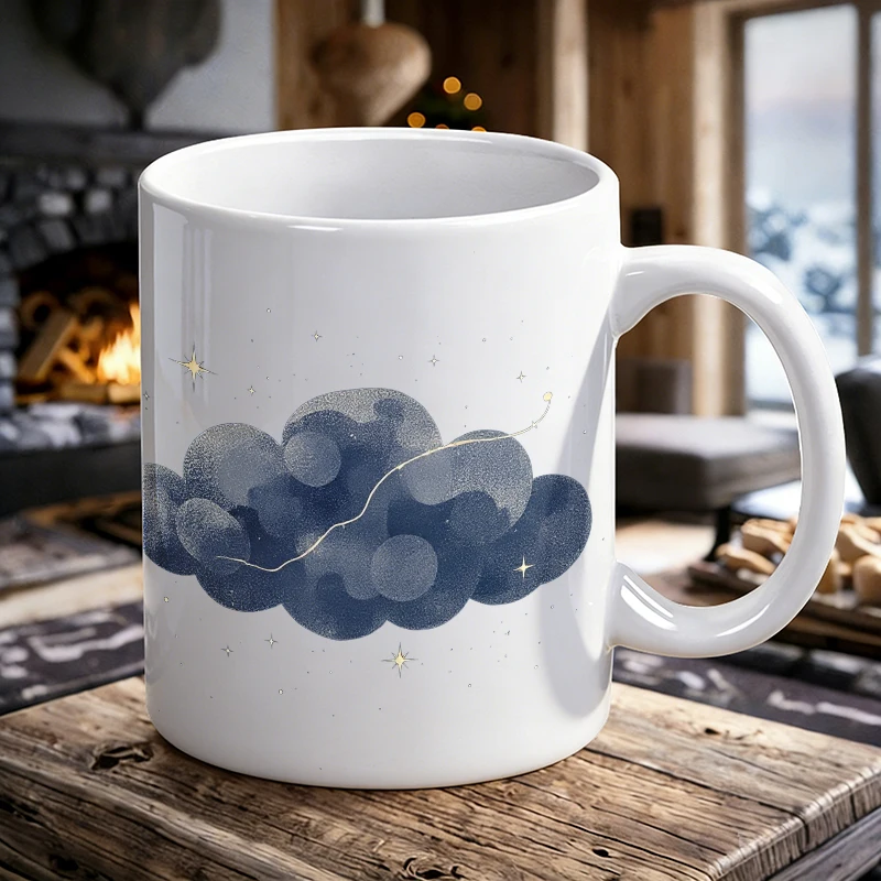 

Cup & Mug Set, Blue Cloud Ceramic Mug, Coffee Cup, Milk Cup, Office Tea Cup, Drinking Cup, Gift for Friends, Fade-Resistant