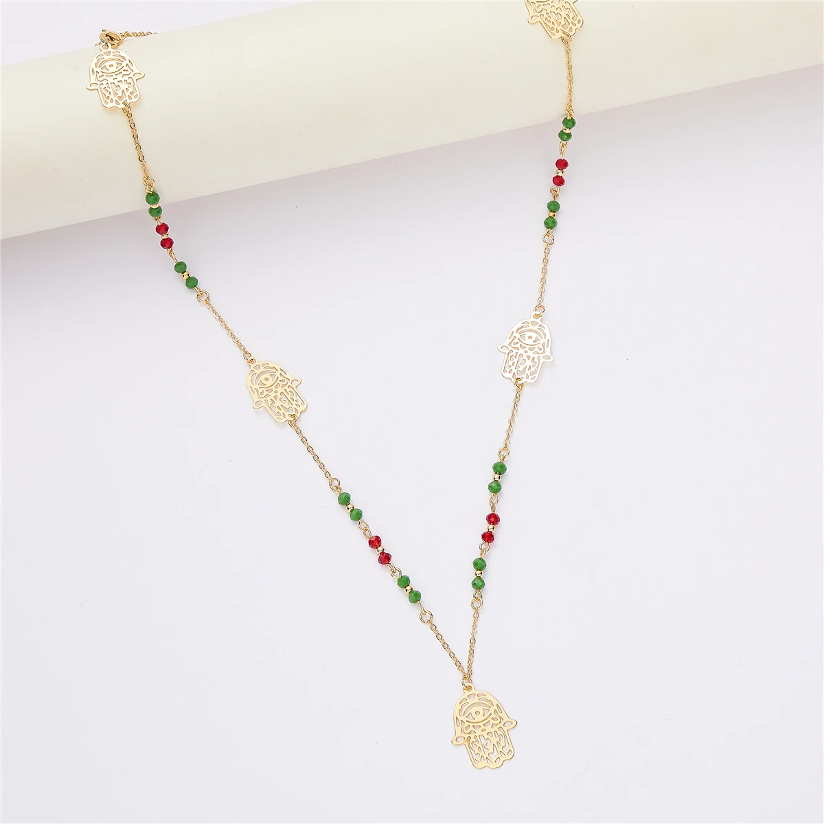 New Gold Plated Jewelry Set Rhinestone Hollow Out Necklace Earrings Bracelet Accessories Temperament Women\'s Metal Jewelry