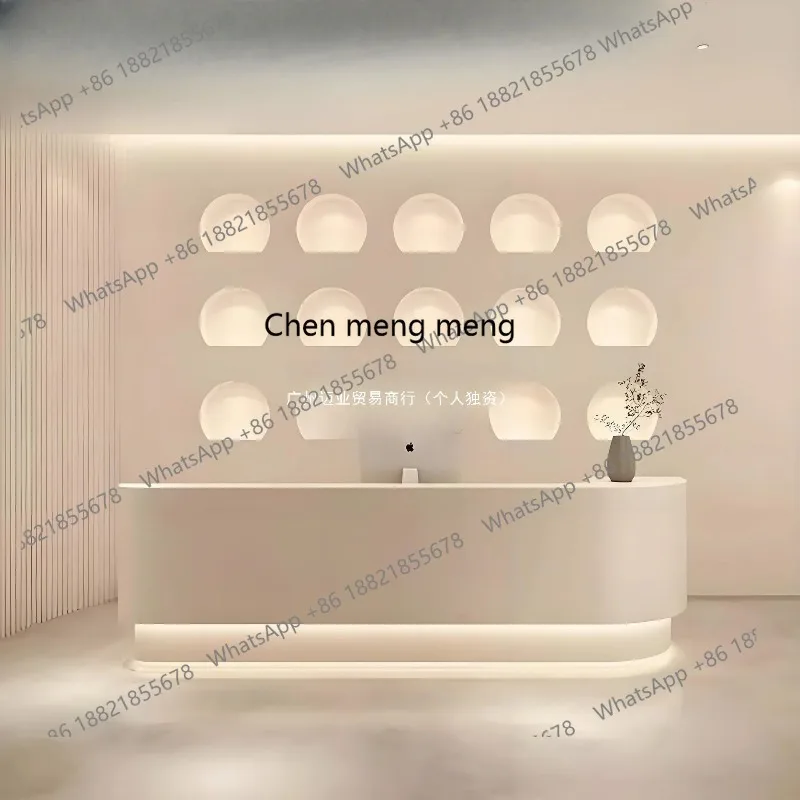 X طاولة بار مطلية بسيطة وحديثة، صفحة خروج لصالونات التجميل ومكتب الاستقبال #3