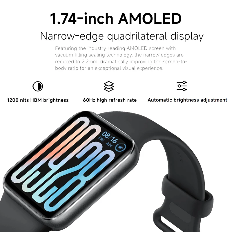 الإصدار العالمي من Xiaomi Smart Band 9 Pro شاشة 1.74 بوصة مدمجة GNSS Xiaomi Band 9 Pro Xiaomi Mi band عمر البطارية 21 يومًا