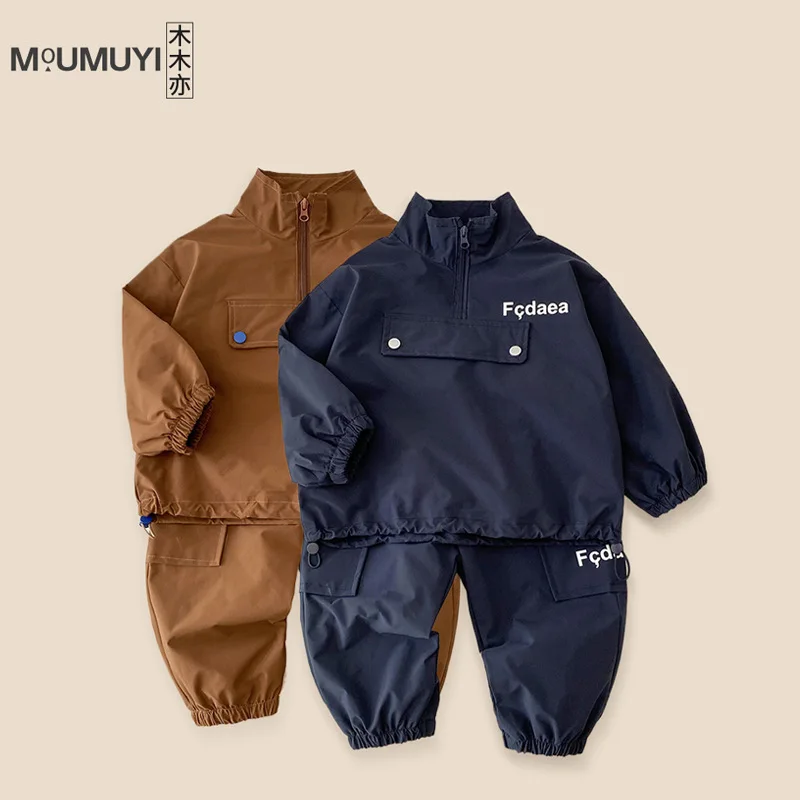 Abbigliamento per bambini tuta abbigliamento sportivo 2024 autunno nuovi bambini indossano mezza Zip ragazzi e ragazze moda sport impermeabile Set