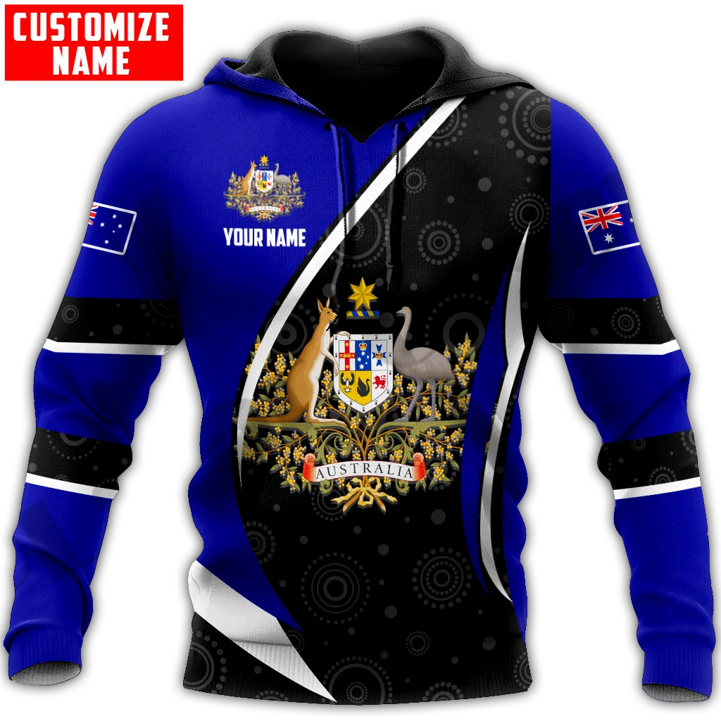 PLstar Cosmos 3Dprint Newest Australia Flag Custom Name Art Harajuku Streetwear Causal Unique Unisex Hoodies/Sweatshirt/Zip A-10