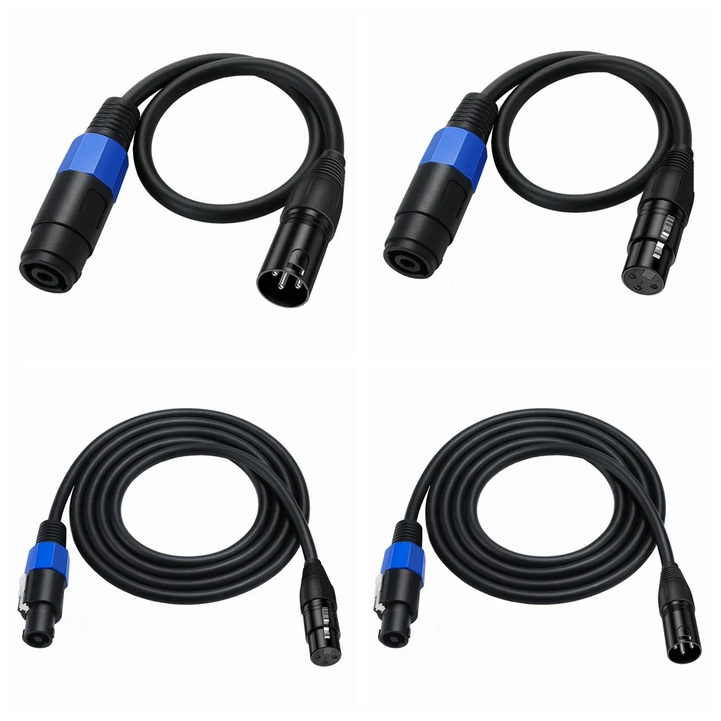 Speakon To XLR Cable  Audio Jack Speak-On Male To XLR Female & Male Extension Cable Stage Microphone Mic 3Pin Connection Wiring