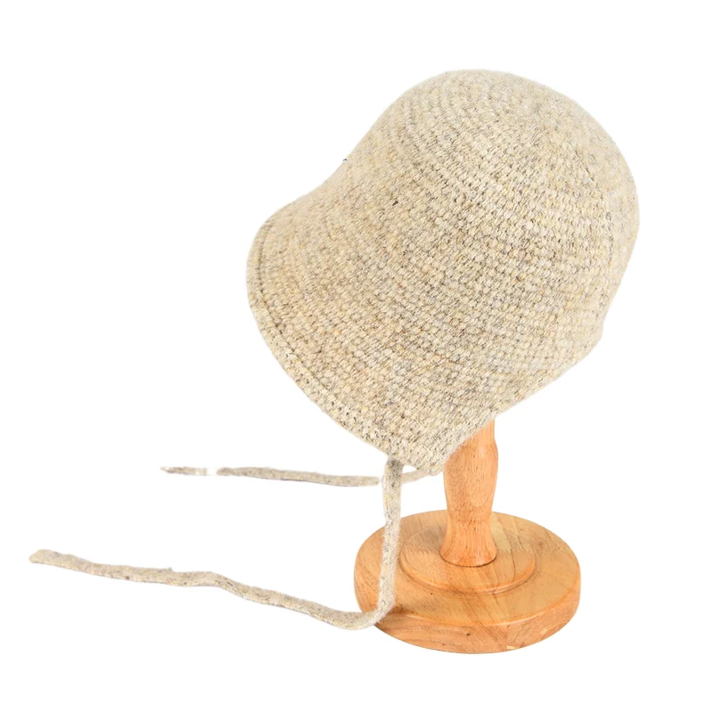 

Осенне-зимняя модная новая женская однотонная вязаная шапка-ведро, повседневная универсальная купольная панама, теплая рыбацкая шапка с защитой ушей