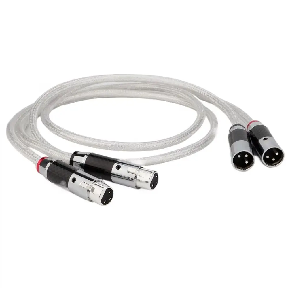 

Кабель Preffair X451 Pure Silver xlr из углеродного волокна RCA To rca Кабель HiFi Audio Interconnect Solid PSS Pure Silver Core aux-кабель
