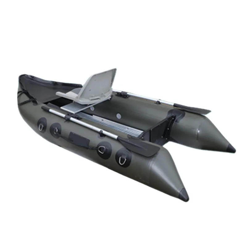 

Inflatable Catamaran Fishing Boat, Separate Air Chambers for Better Stability, Non-Slip Aluminum Storage