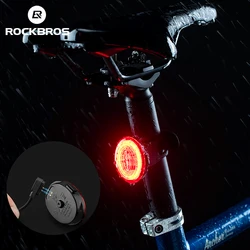 ROCKBROS Bike Tail light Smart Brake Vibration Sensing Bicycle Light IPX7 Waterproof Magnetic Charging Cycling Rear Light