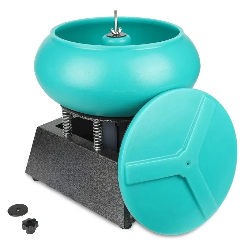 17-Inch Professional Vibratory Tumbler Machine for Metal Jewelry, Wet and Dry Polisher for Pearl and Rock Finishing