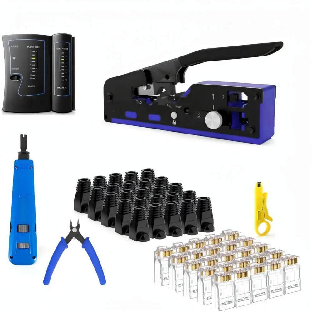 Heavy Duty Ethernet Crimping Tool Set For RJ45 Cable Wiring Professional Handheld Pliers Steel Maintenance Instrument view 3