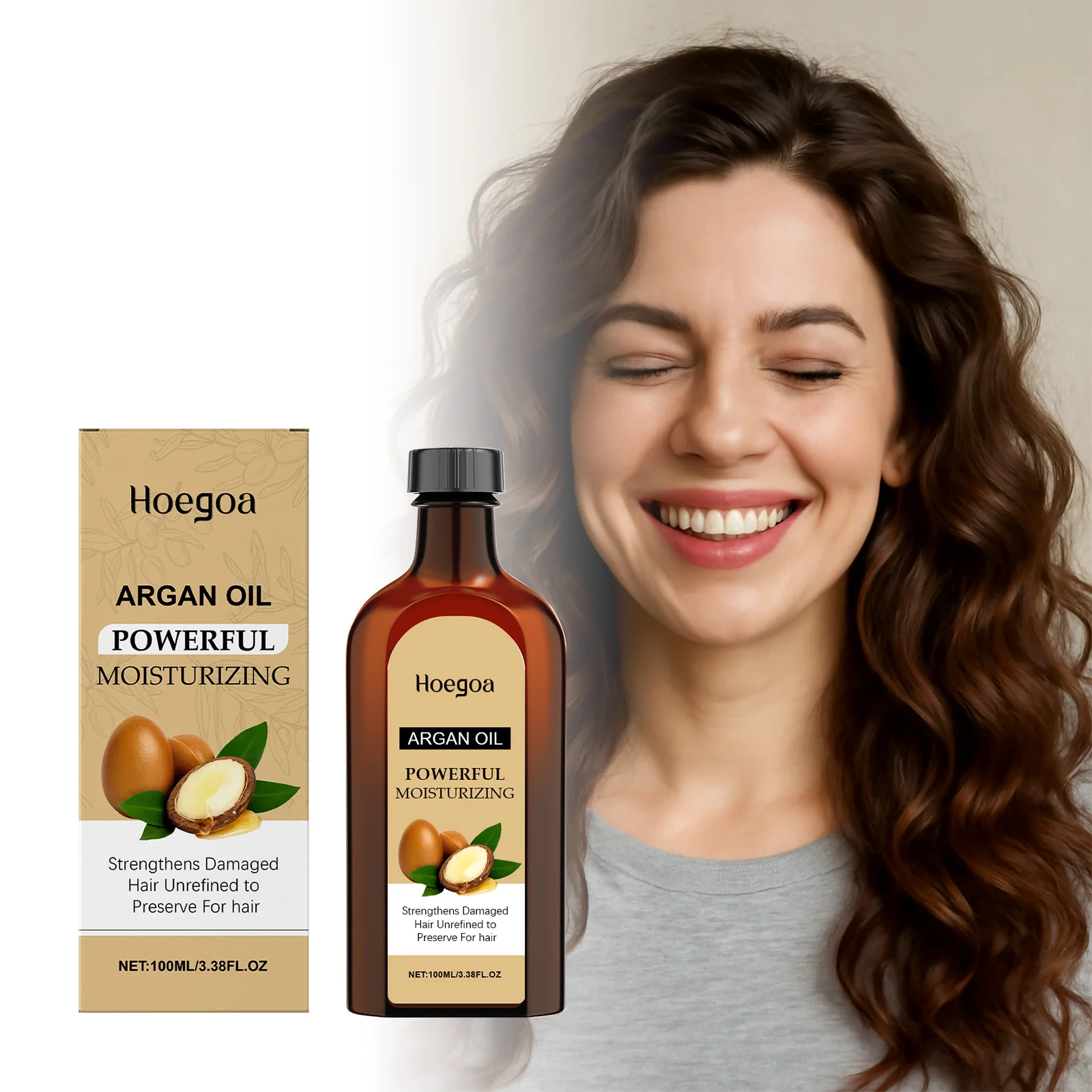 Aceite para el cuidado del cabello de argán marroquí para cabello seco y dañado, promueve la regeneración, cuero cabelludo más saludable, nutritivo, brillante, suave, antiencrespamiento