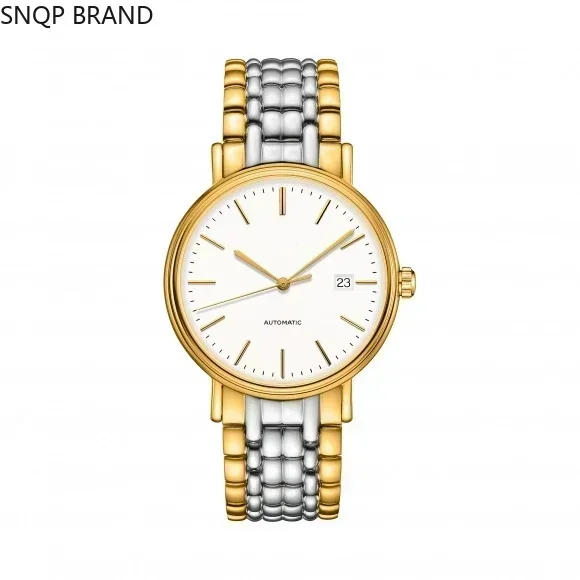 Luxury New Rose Beauty Mens Gold Automatic Mechanical Gold White Relogio Masculino