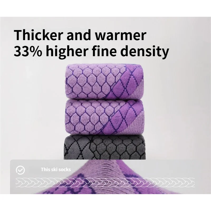 جوارب تزلج حرارية شتوية للرجال والنساء - مقاومة للرياح، سريعة الجفاف، دفء سميك لركوب الدراجات وتسلق الجبال والرياضات الخارجية