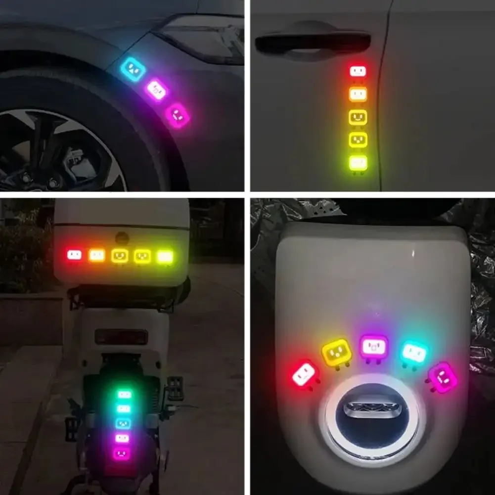 شريط تحذير أمان عاكس للغاية ، ملصق عالمي للدراجات النارية ، عاكس دراجة السيارة ، ملصقات الخوذة ، 10 ، لكل مجموعة