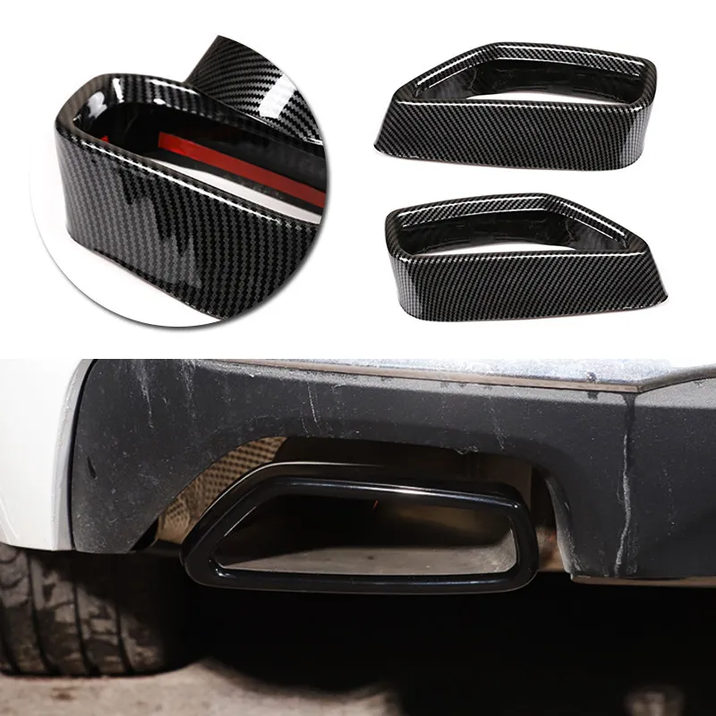 For BMW 5 6 Series GT G30 G38 G32 Stainless Steel Carbon Fiber Pattern Tail Muffler Exhaust Pipe Output Cover Accessories Trim