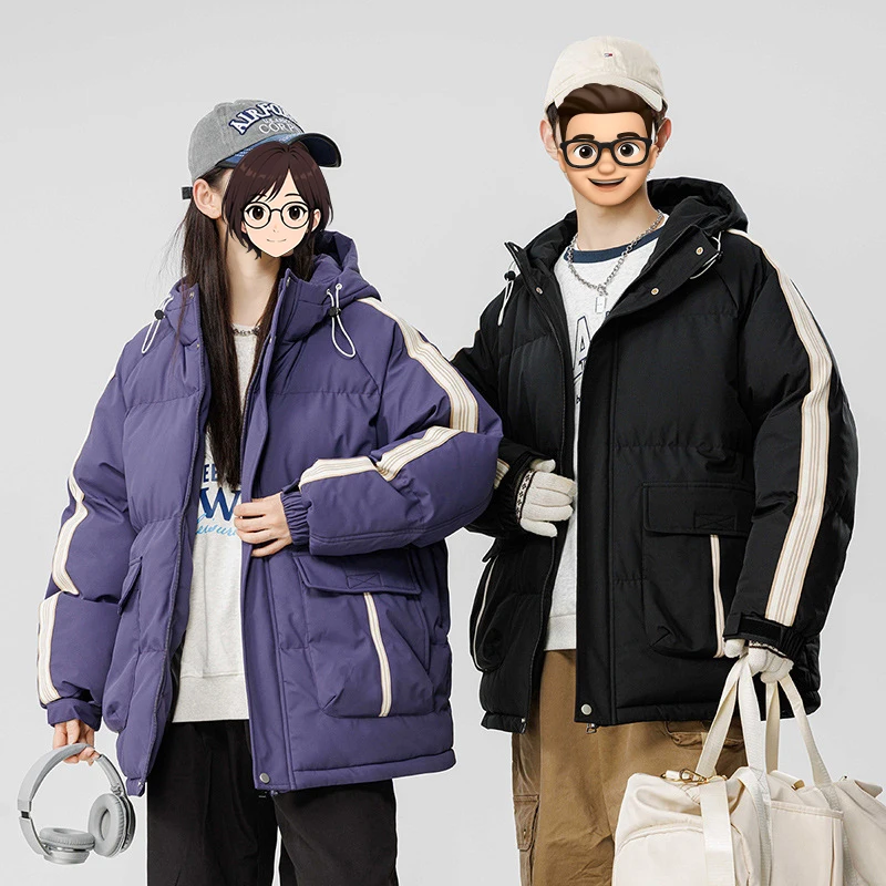 

Зимняя куртка мужская с капюшоном, унисекс, утепленная, теплая, хлопковая, прочная, стильная, для пар, зимняя одежда