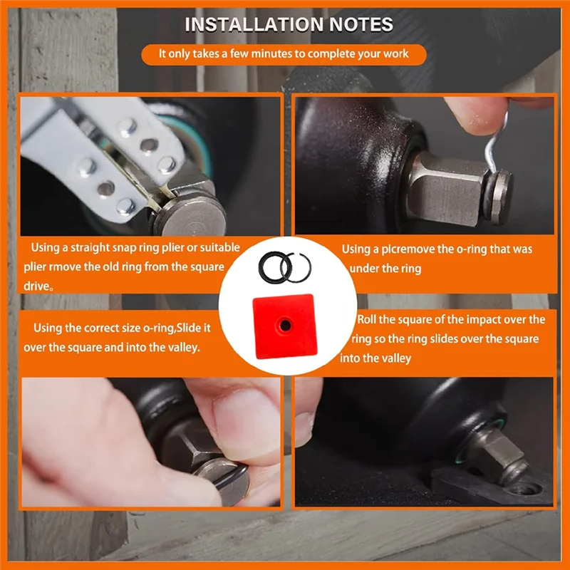 

AS59 -10 Sets 1/2" Impact Wrench Retaining Clips + O-Ring And Anvil Installation Tool For Electric Impact Wrenches