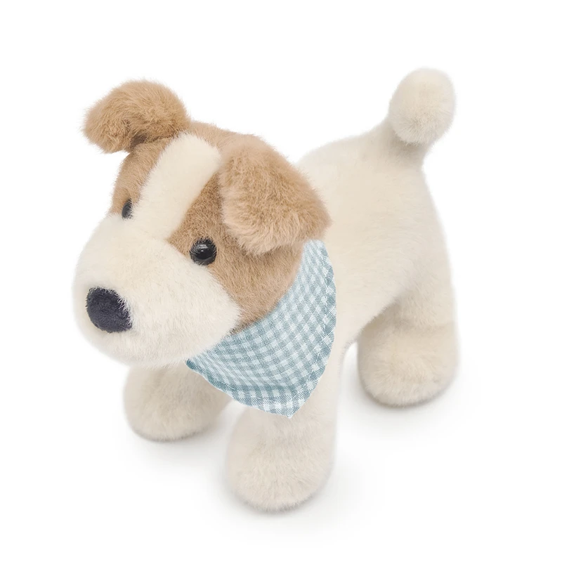 20cm Wire Fox Terrier Plush Toy with Bib-Soft Stuffed Dog Adorable  Dog Stuffed Animal Plushie For Kids Birthday Gift Home Decor