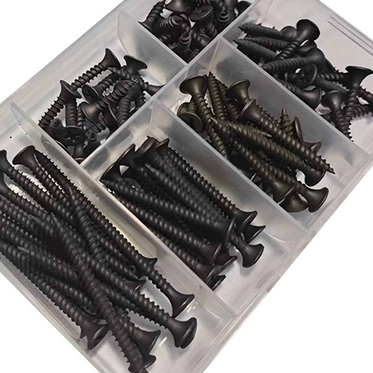 220/100-Piece M3.5 Phillips Countersunk Head Self-Tapping Screw Set – Black Woodworking Screws for Furniture Repair