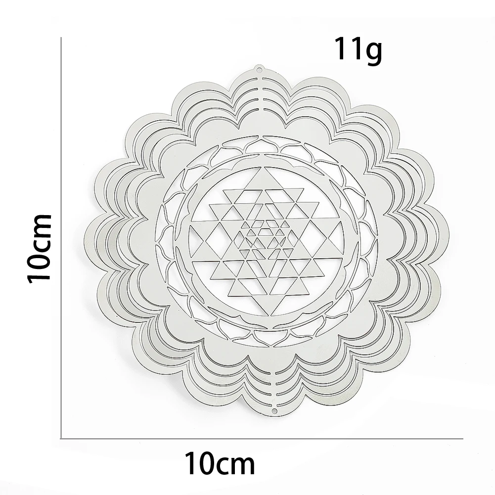 Священная геометрия, ветряной Спиннер, крутящийся 3D-рисунок, мандала, лотос, подвесные ветряные колокольчики, Ловец, зеркальная птица, садовый декор