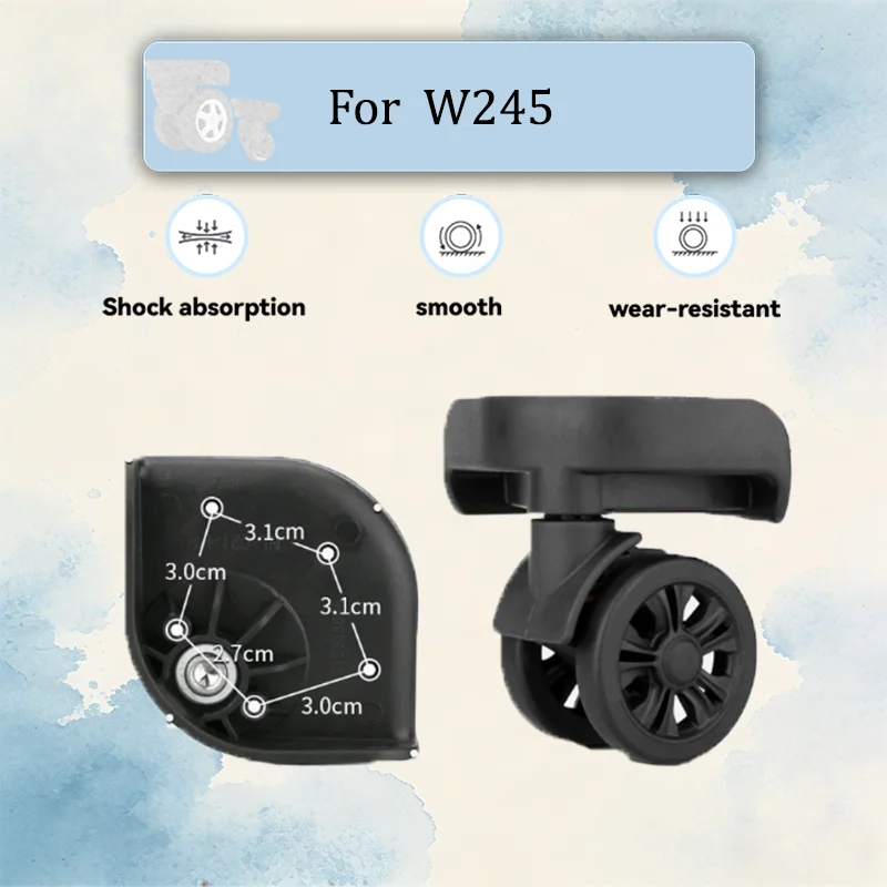 

For W245 All Terrain Luggage Replacement Wheels TPU Wear-Resistant 360° Swivel Steel Bearing Suitcase Accessories