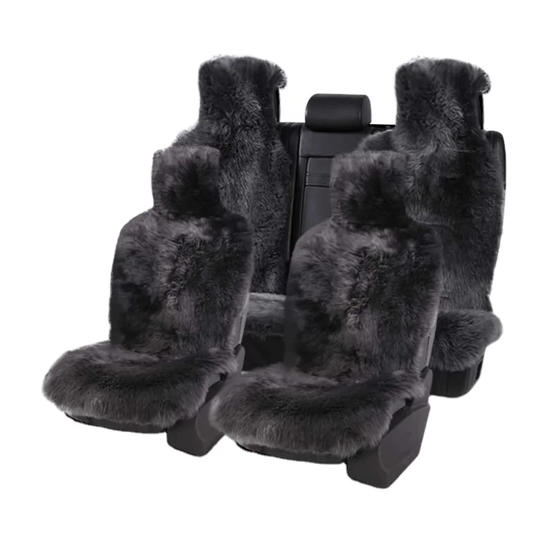 

Wholesale full set Natural long wool sheepskin car seat cushions covers /auto interior accessories