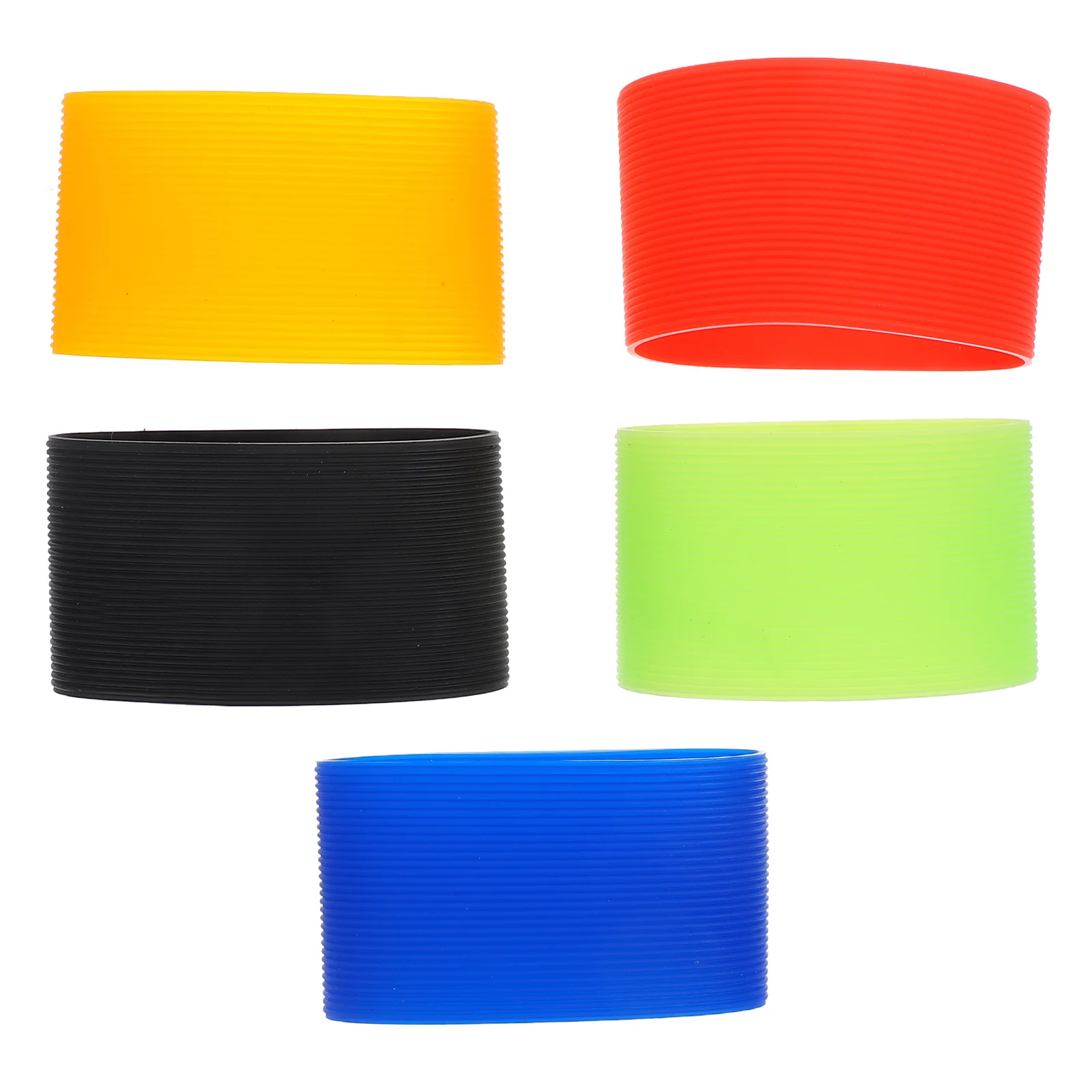

5Pcs Silicone Cover Heat Water Bottle B Insulation Bottle Sleeves Protective Non Fading Anti Slip Glass Tumbler B