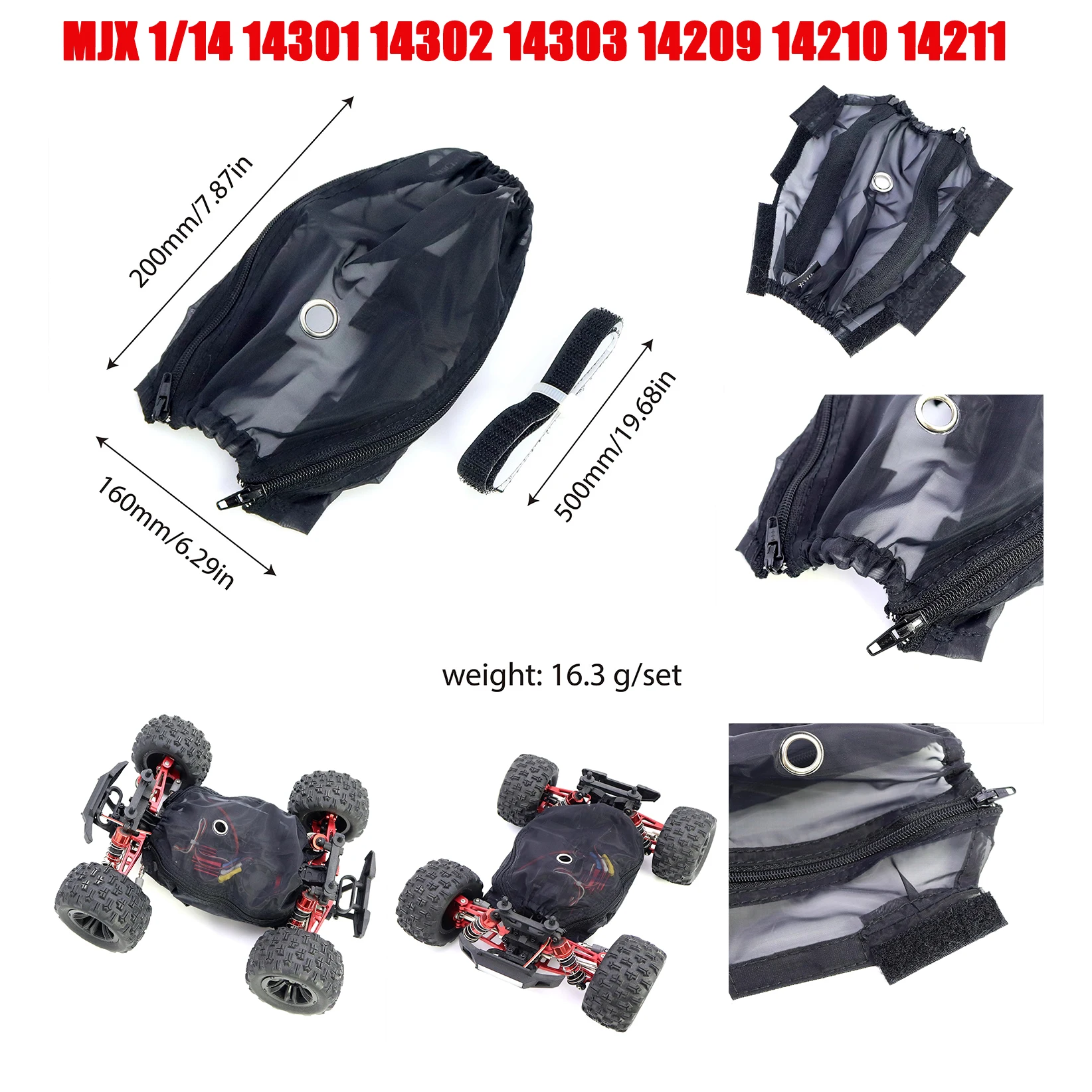 

MJX 1/14 14301 14302 14303 14209 14210 14211 Запасные части для радиоуправляемых автомобилей Автомобильный пылезащитный чехол Защита от грязи