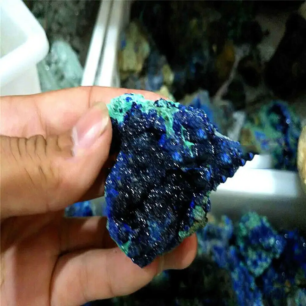 Collectible Jewelry Making Home Decoration Raw Gemstone Mineral Specimen Malachite Geode Healing Stone Natural Azurite Ore