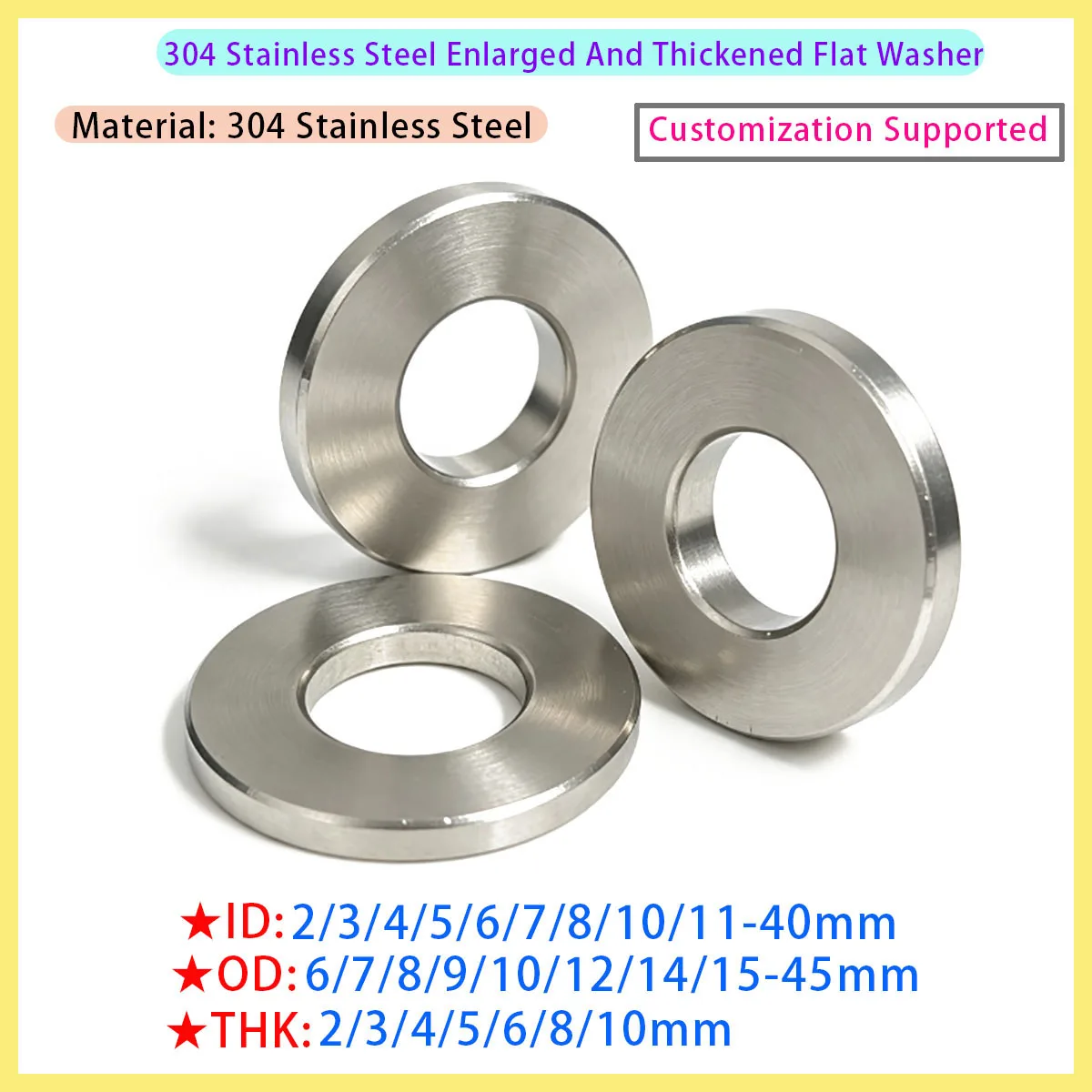 Image of 304 Edelstahl CNC-Präzisionsgeschnittene Flache Unterlegscheiben Dichtungen M12 M14 M15 M16 M17 M18 M20 M22 M24 M25 M30 M35 Dicke 2-10mm