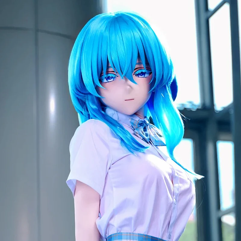 

(MEO0151) Customize Handmade Full Head Lockable Crossdress Male to Female Japanese Cartoon Anime Game Character Kigurumi Mask