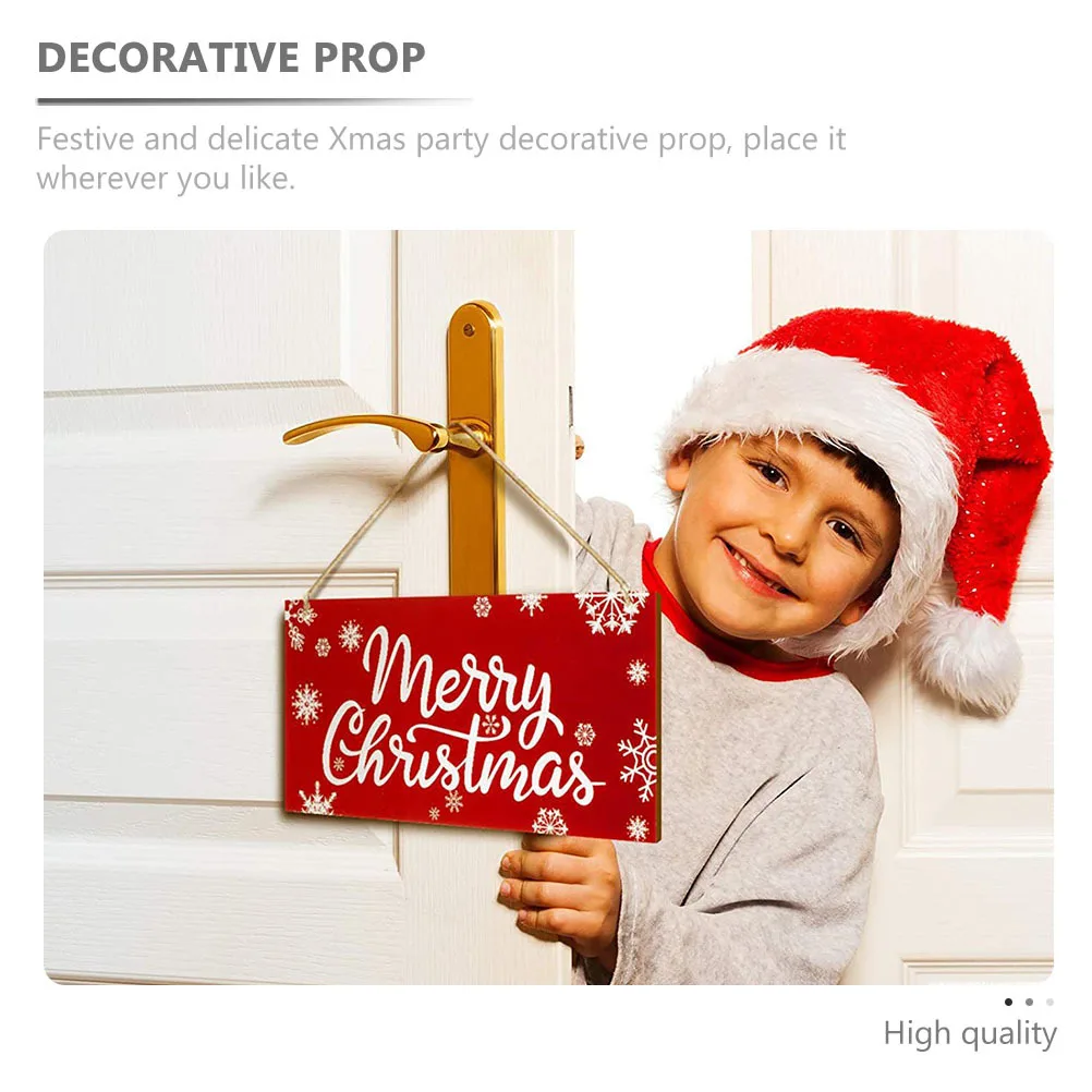 

2Pcs Xmas Wooden Craft Door Hanging Sign Christmas Pendant Decorative Ornament Holiday Decor Xmas Pendant Wooden Board