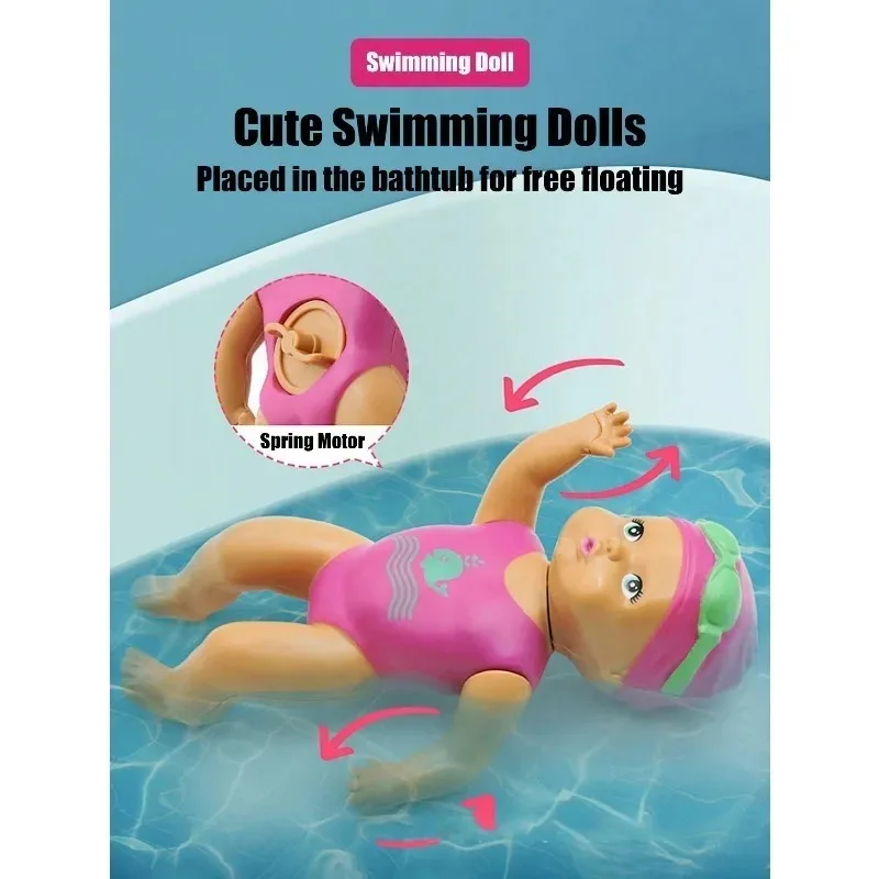 لعبة حمام الطفل دمية سباحة صغيرة لعبة عقارب الساعة حوض استحمام الطفل لعبة الصيف لعب المياه شريك التفاعل بين الوالدين والطفل تهدئة #3