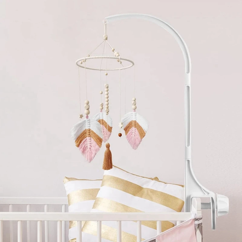 ABFB-Supporto mobile per culla, supporto per campanello da letto regolabile con doppio foro, facile da installare, sicuro e durevole