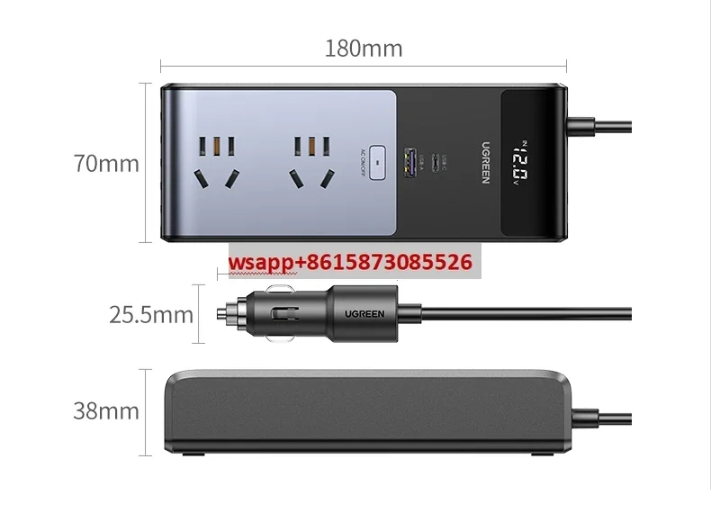 

Car inverter converter 12V to 220V cigarette lighter car charger high power power socket