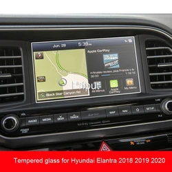 Anti-scratch Tempered glass Screen Protective film For Hyundai Elantra 2017 2018 2019 2020 Car radio GPS navigation