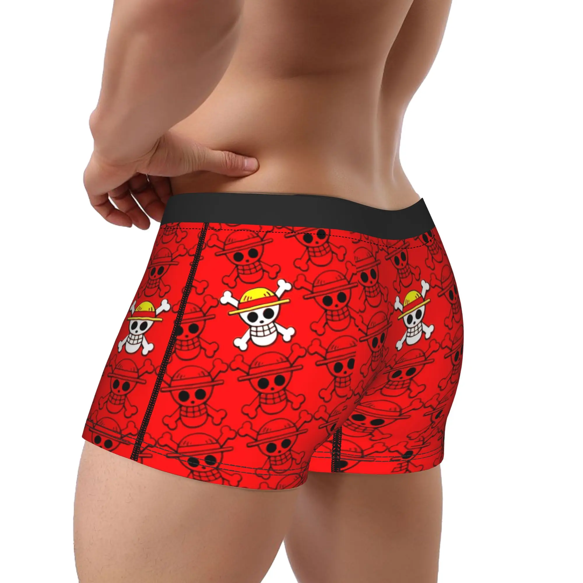 Novelty Boxer Shorts Panties Briefs Men Japan Anime Zoro Luffy Skull Underwear One Piece  Breathable Underpants for Male M-XXL