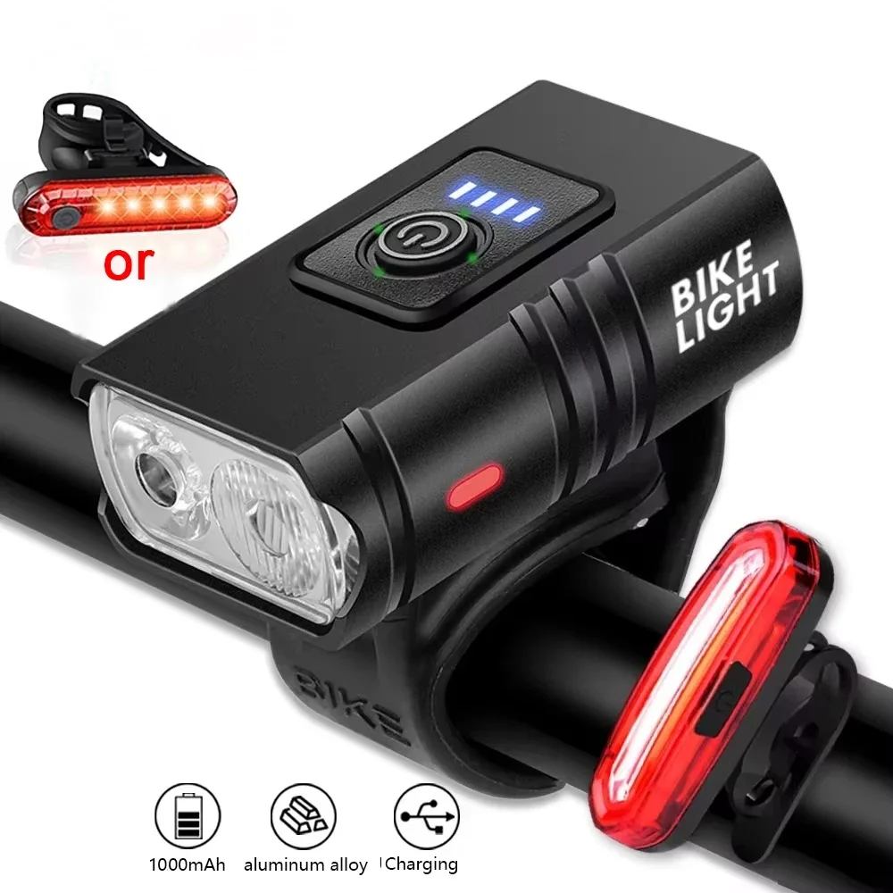 Rechargeable Bike Front Lights Bicycle Taillight MTB Road Bike Light Set Bicycle Headlight Back Rear Lamp Cycling Accessories