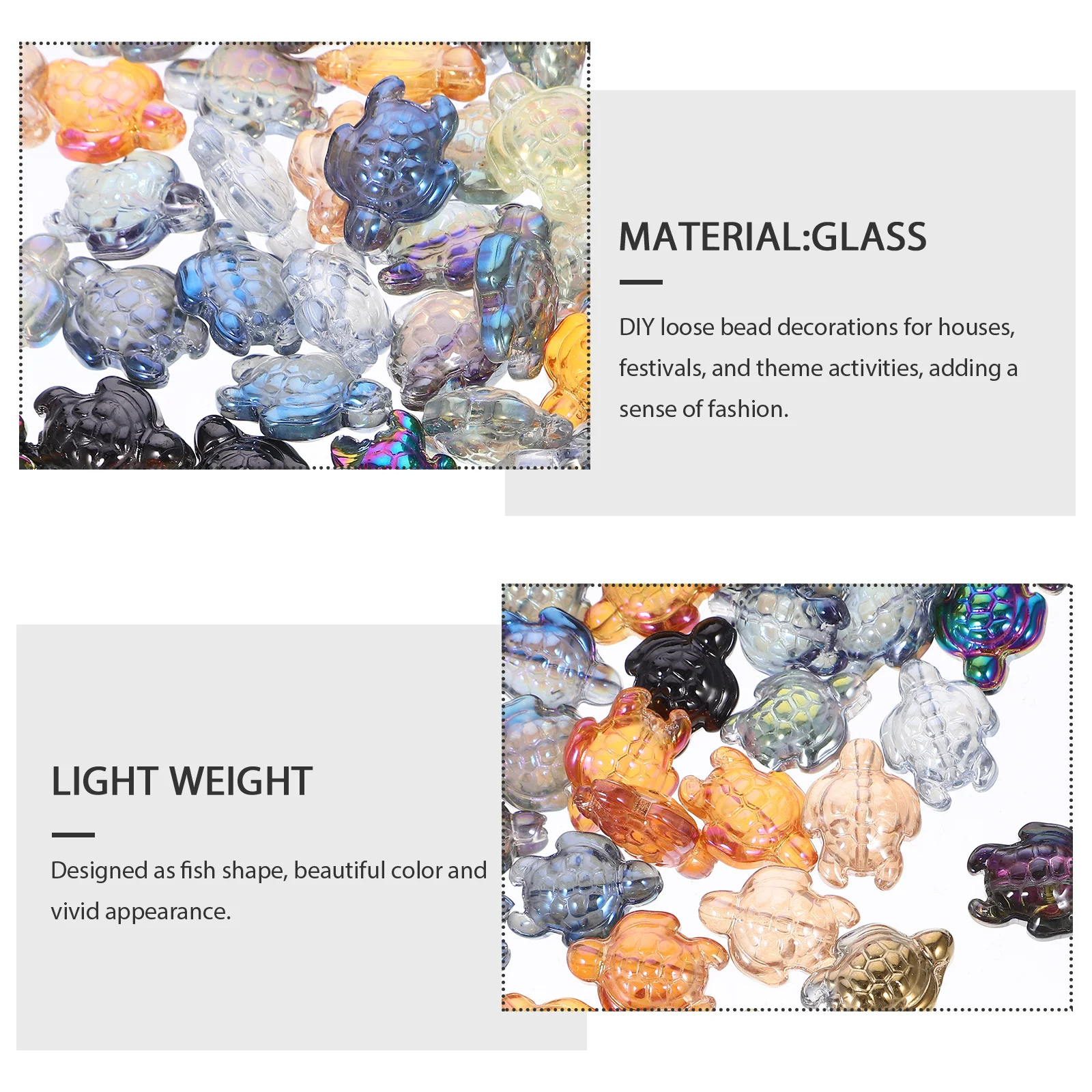 

120Pcs Colorful Crystal Pendant Glass Spacer Beads for DIY Necklace Bracelet Making Turtle Jewelry Supplies